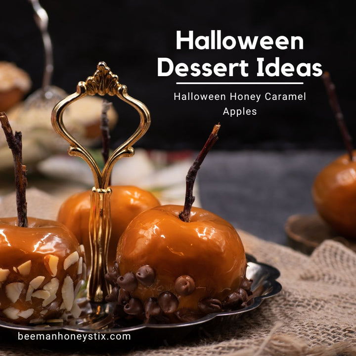 Halloween Dessert Ideas- Halloween Honey Caramel Apples